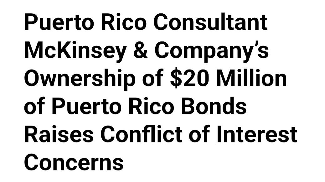 GOOD. Fuck McKinsey, a company that has profited from Puerto Rico's economic crisis for years.