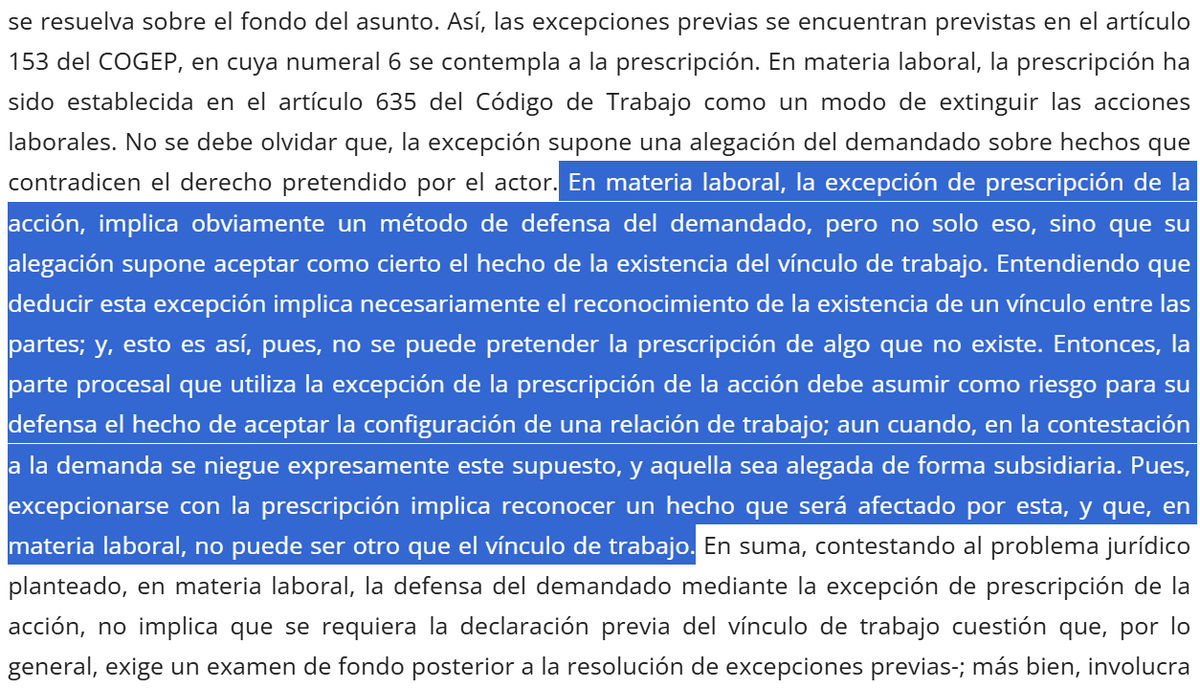 Para lo incrédulos:

Aquí un ejemplo del "razonamiento" de nuestra sala de lo laboral de la <a href="/CorteNacional/">Corte Nacional de Justicia</a> respecto de cómo la ALEGACIÓN DE PRESCRIPCIÓN "PRUEBA" LOS HECHOS en discusión.

¿Se entiende por qué soy tan crítico con estos jueces? ¡Ni siquiera merecen ser abogados!