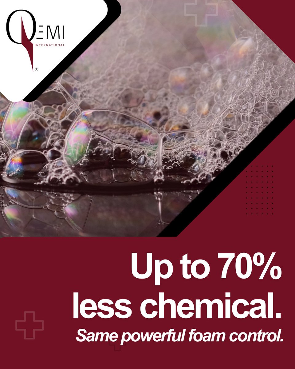 QemiInc's tweet image. Silicone antifoams can reduce chemical usage by up to 70% compared to organic alternatives. Switch to Qemi International, Inc. silicone-based solutions and start saving today.

Compare our silicone formulations: qemi.com

#ChemicalStats #FoamControl #Silicone