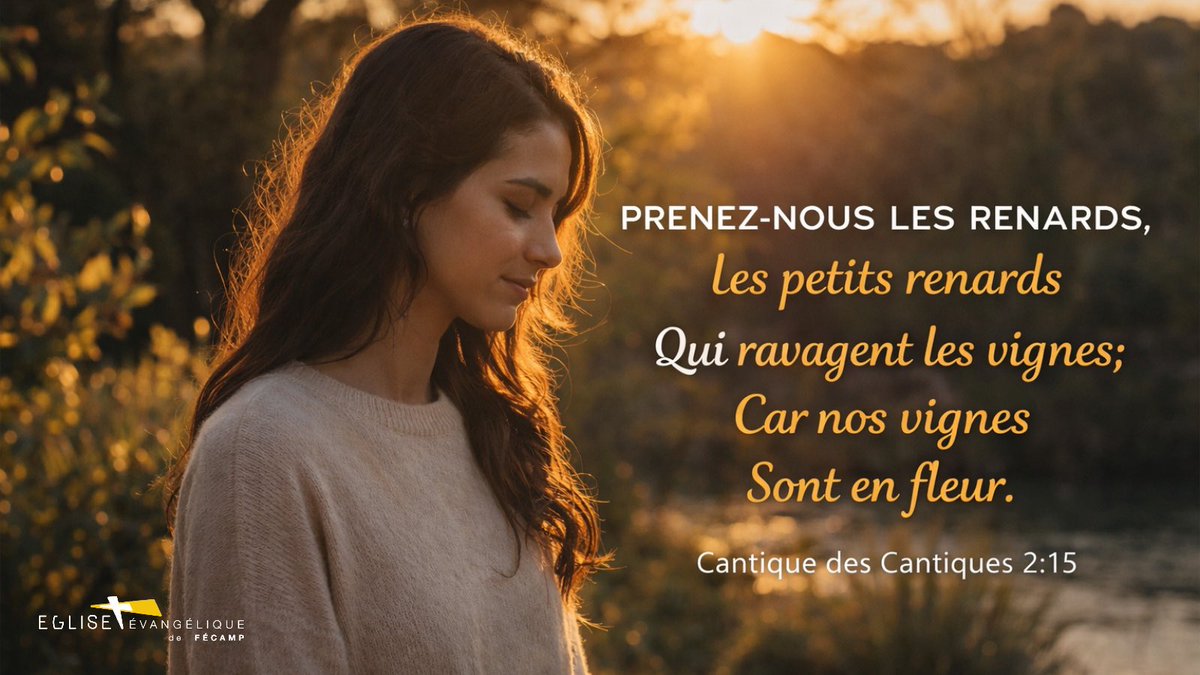 🌿 “Prenez-nous les renards, les petits renards, qui ravagent les vignes ; car nos vignes sont en fleur.”
📖 Cantique des Cantiques 2:15

#Foi #Bible #Jésus #VersetDuJour #VieChrétienne