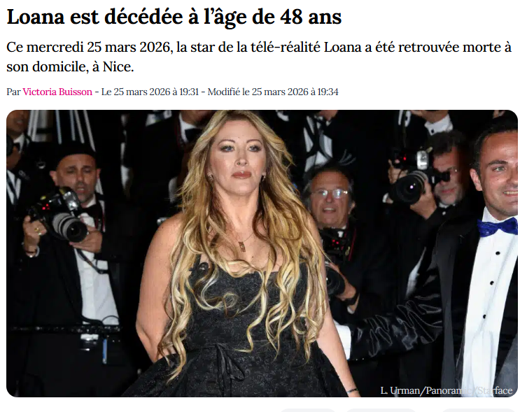 Ça commence à faire beaucoup…
🕯️RIP - Loana est décèdée aujourd'hui, à 48 ans.
Retrouvée inanimée chez elle, à Nice, elle avait déjà fait un malaise cardiaque en pleine rue en 2024.
« Et je suis vaccinée ! Moi, je ne me dis pas : est-ce qu’il faut le faire ou pas ! Moi, je le