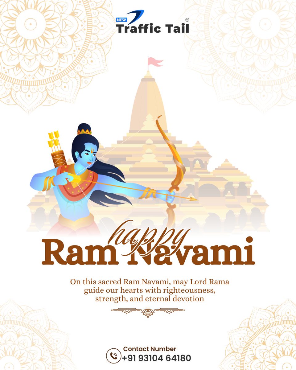 newtraffictail's tweet photo. Warm Wishes from NewTrafficTail
On the auspicious occasion of Ram Navami, may your life be filled with happiness, peace, and prosperity.
May Lord Rama bless you with strength, wisdom, and success in all your endeavors.
Happy Ram Navami!
— Team NewTrafficTail https://t.co/EevcPsiD2x
