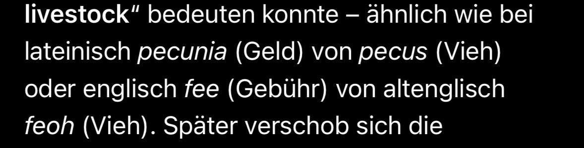 InitialOpusist's tweet photo. Fun Fact des Tages:

"Fee" (englisch) bedeutet genau dasselbe wie "Vieh" 👀, also "Vieh, mit dem Gebühren bezahlt wurden", im Mittelalter!

The more you know. https://t.co/YbEyActpeE