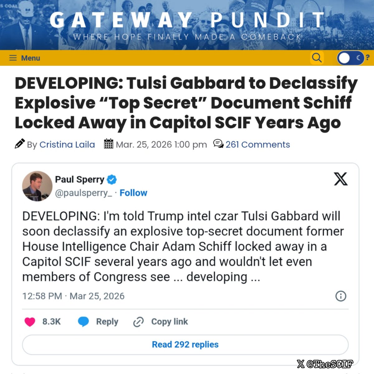 The SCIF tweet media