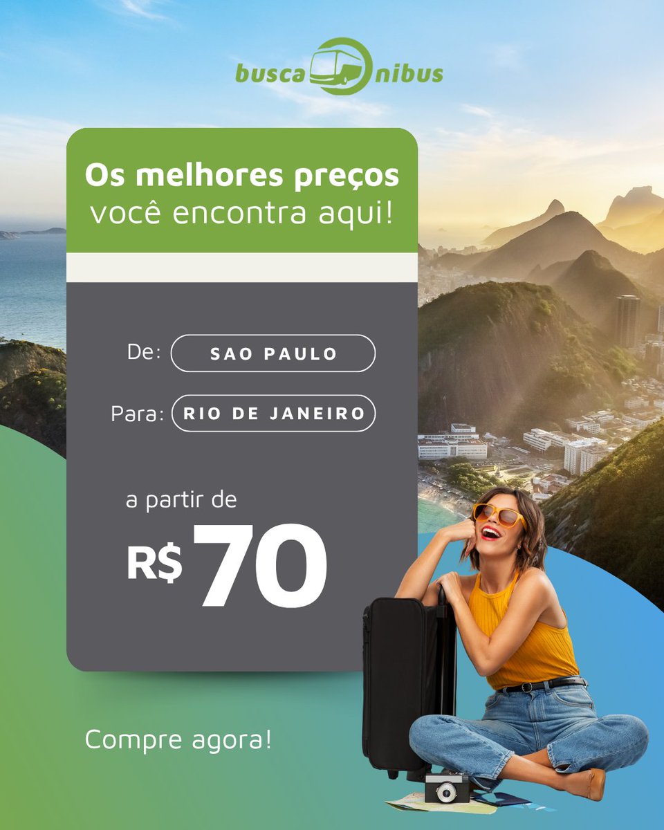 buscaonibus's tweet photo. Querendo viajar no fim de semana? 👀 

No @buscaonibus você encontra as melhores opções de passagens para as suas viagens!  

Não perca tempo, os valores podem variar ao longo do dia.  

Acesse o link na bio e saiba mais! 

#viagem #passagembarata #destinos #onibus https://t.co/rxFv7zS9H4