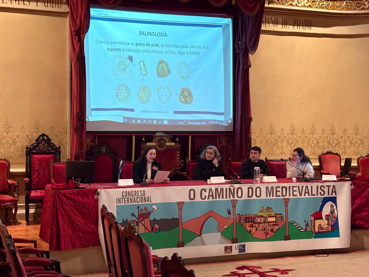 caminomedieval's tweet photo. Pechamos as xornadas do primeiro día coa segunda mesa redonda: Entre paisaxes, corpos e arquivos. A alimentación galega dende unha perspectiva multidisciplinar. https://t.co/MeN6K47pyA