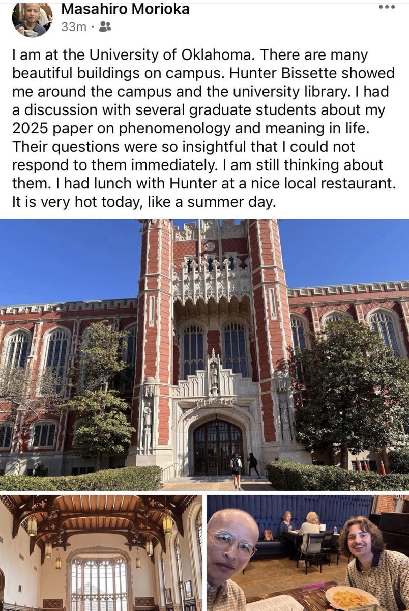 Today I had the pleasure of hosting a visiting philosopher, Professor Masahiro Morioka from Waseda University in Tokyo. He gave an interesting talk and then we discussed how the philosophy of perception might bear on arguments from Divine Hiddenness.