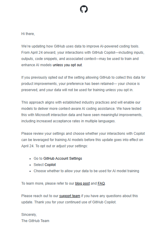 sitcsrd's tweet photo. Entonces copilot envía eso ahora, luego de 3 años recopilando las informaciones de todos los repositorios que tenían disponibles. https://t.co/07Ujf9vk7v