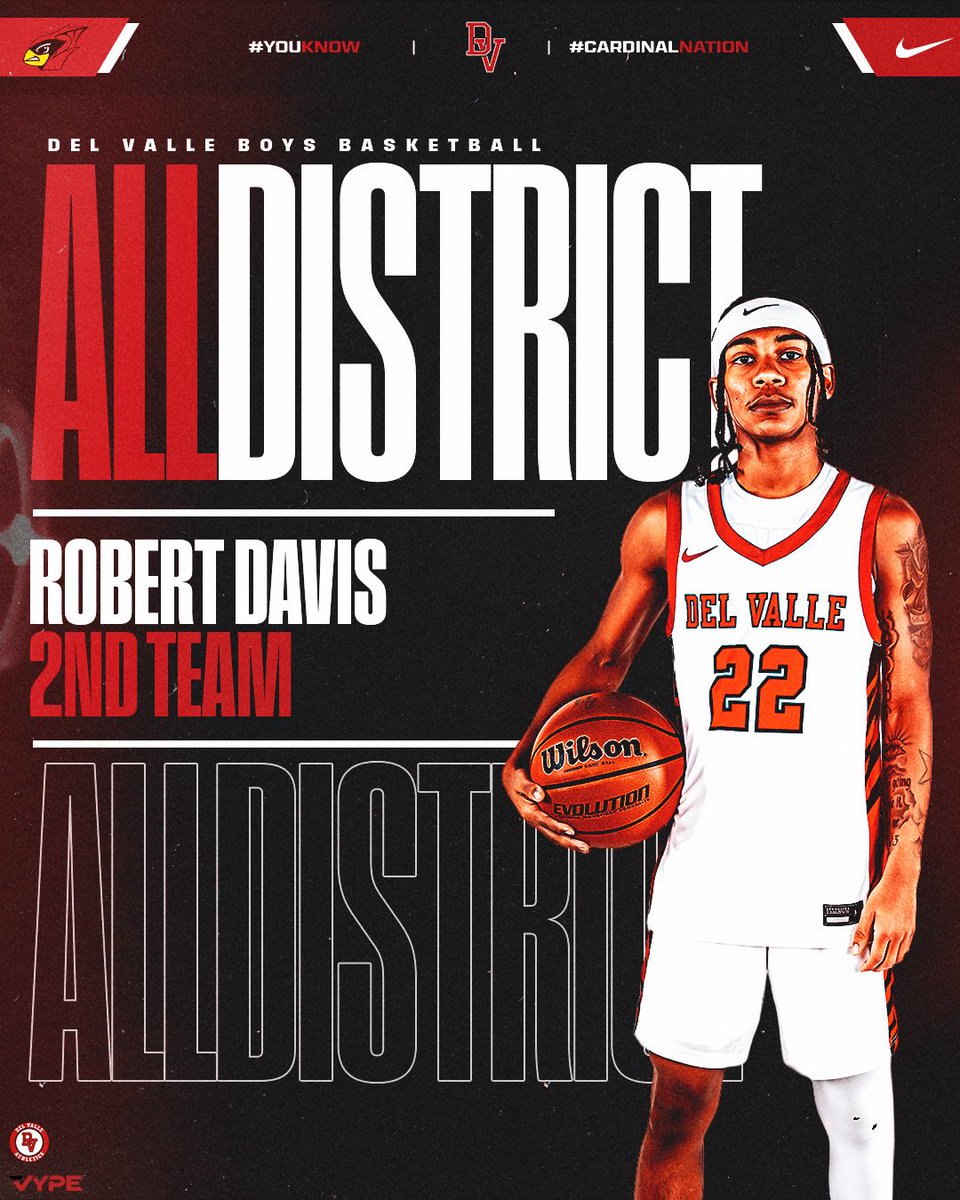 dvisd_athletics's tweet photo. 🚨Big time recognition for Big time hard work! 🚨
Congrats to our Del Valle Boys Basketball All-District honorees:
🏀 1st Team: R. Hawkins
🏀 2nd Team: R. Davis &amp; J. Williams
🏀 Honorable Mention: U. Martinez-Hill 
#DVYK #CardinalNation https://t.co/8p8KsA8Mlx