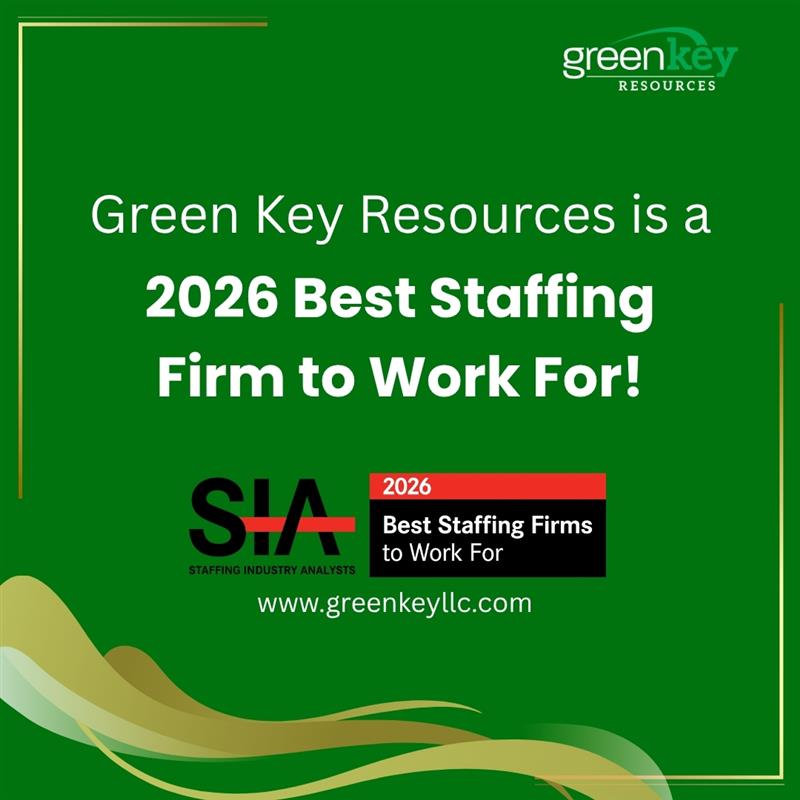 GreenKeyRsrces's tweet photo. We’re honored to be named a 2026 SIA Best Staffing Firm to Work For 🎉 

Thank you to our team for everything you do to make Green Key a special place to work! https://t.co/CCd1CoFilt