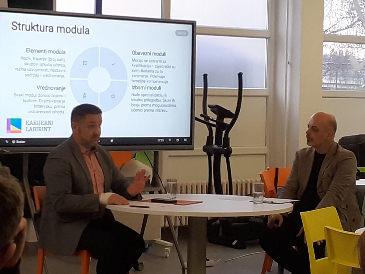 Svima3's tweet photo. Unutar našeg projekta Karijerni labirint – pronađi svoj put,  održali smo interaktivno predavanje „Odabir srednje strukovne škole nakon uvođenja modularne nastave“ za roditelje osnovnoškolskih učenika . https://t.co/dZ64CNhXuX