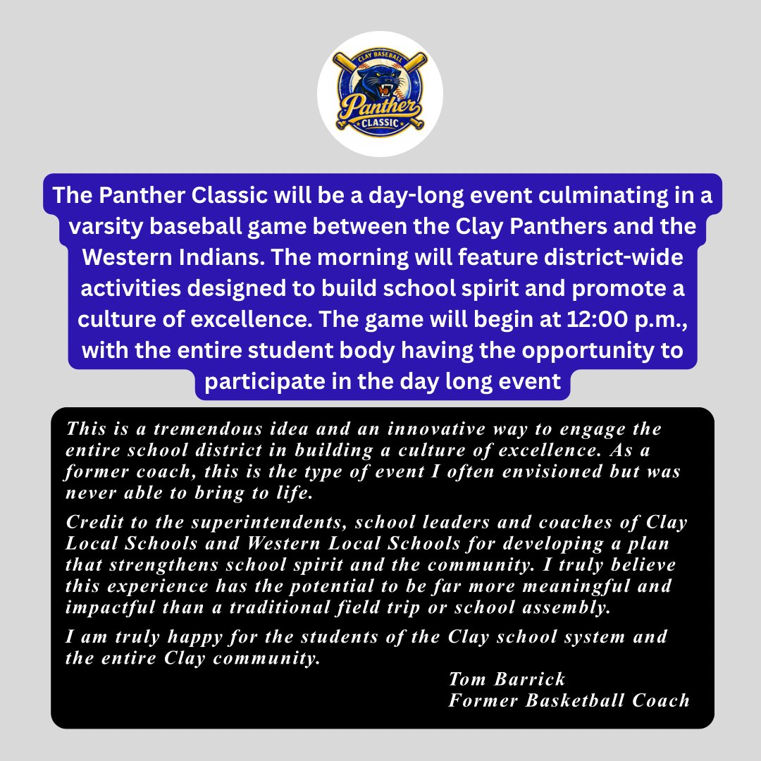 Coach_Barrick's tweet photo. Huge S/O to the administrations at both Clay Local Schools &amp; Western Local Schools for investing in their students &amp; their communities! I absolutely love and support this initiative! @claylsdsports @rcsm740 @Julie_Billings @KColleyPDTSE @OHSAASports https://t.co/GjG54O22ou