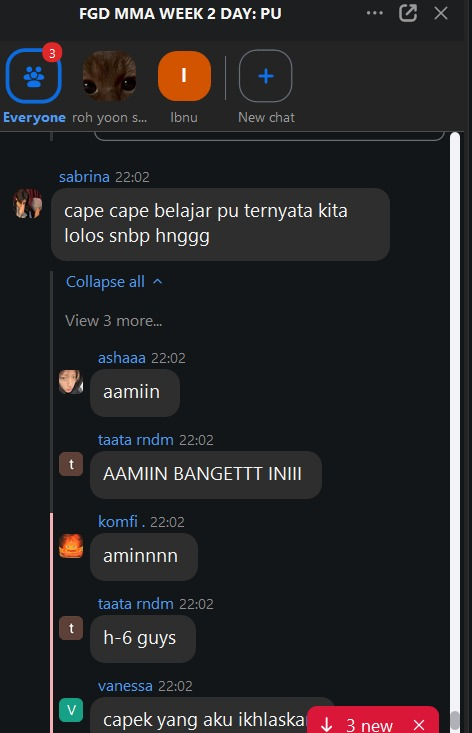 cintabatagoor's tweet image. hari ke 2 ikut FGD MMA 2026, ASIKK BANGETT bisa berdiskusi sama temen temen 😆😆 walaupun ada beberapa soal yang ngegantung 👎🏻👎🏻 emang bener bener panit minta di akjwdjksdsjkd 🤬 #FGDMMA26 #PROGRESS