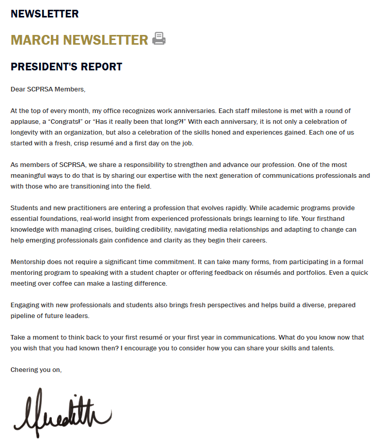 SC Chapter of PRSA tweet media