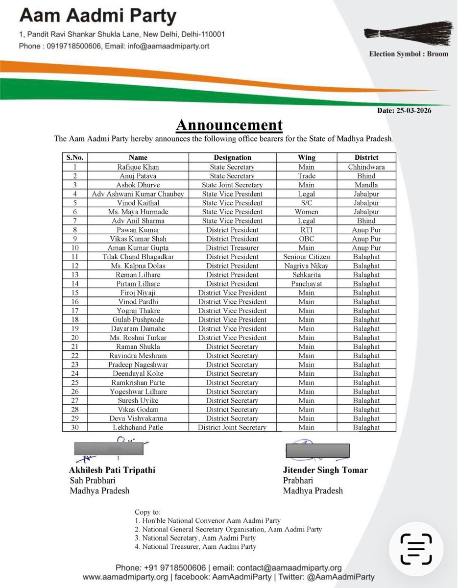 AAP Madhya Pradesh tweet media