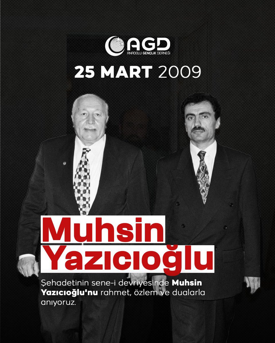 "Firavun'a karşı çıkmak yetmez, Musa'nın yanında olmak gerekir."

Şehadetinin sene-i devriyesinde Muhsin Yazıcıoğlu'nu rahmet, özlem ve dualarla anıyoruz.