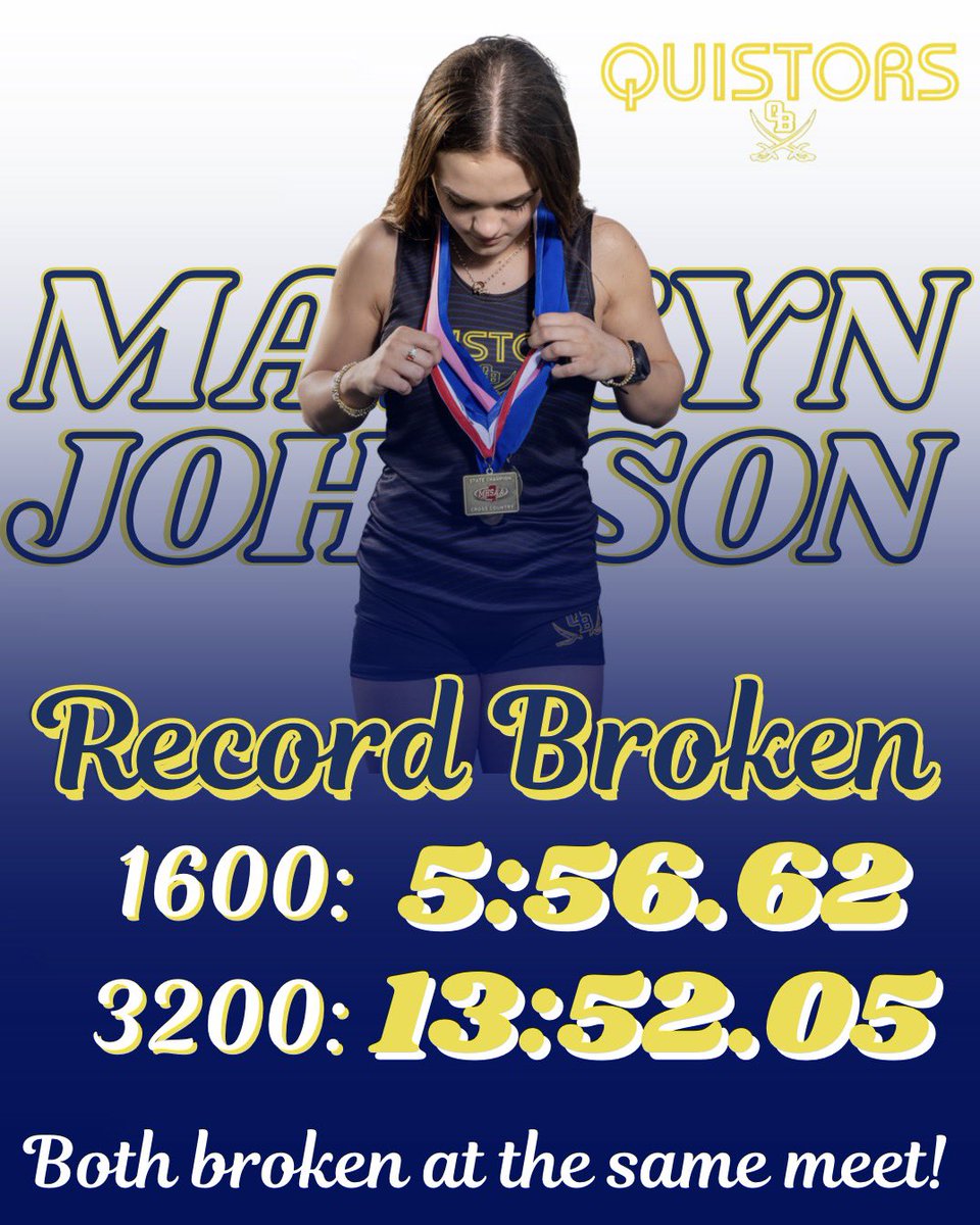 OBTrack_Field's tweet photo. 3 MORE RECORDS BROKEN‼️
-Sean Cummings, Maalikk Millbrooks, Preston Mundy, Pearson Johnson in the Distance Medley Relay
- Maykyn Johnson in the 1600 and 3200

Congratulations to the above people! https://t.co/WWUfpUh2Mw