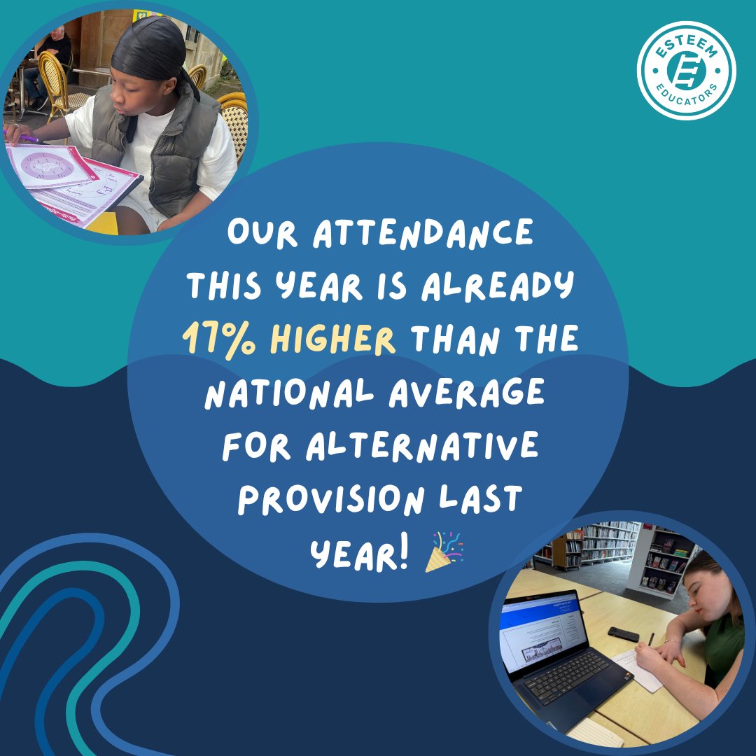 EsteemStaffs's tweet photo. We’re so proud of our students’ attendance this year so far, and of our mentors who continue to support them back into a consistent routine! 🌟

🔹Supporting every step back into education.

#EsteemEducators #EsteemEducatorsStaffordshire #AlternativeProvision #MentorsThatCare https://t.co/Vr2mgdxcQP