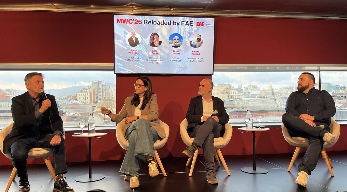🗞️ #CRÒNICA: MWC 26 RELOADED.

El passat dijous, Albert Cortada, president de GENTIC i CEO de ControlCat, va ser una de les veus protagonistes a la xerrada organitzada per EAE Business School.

L'acte va extreure conclusions del congrés tecnològic més gran del món.