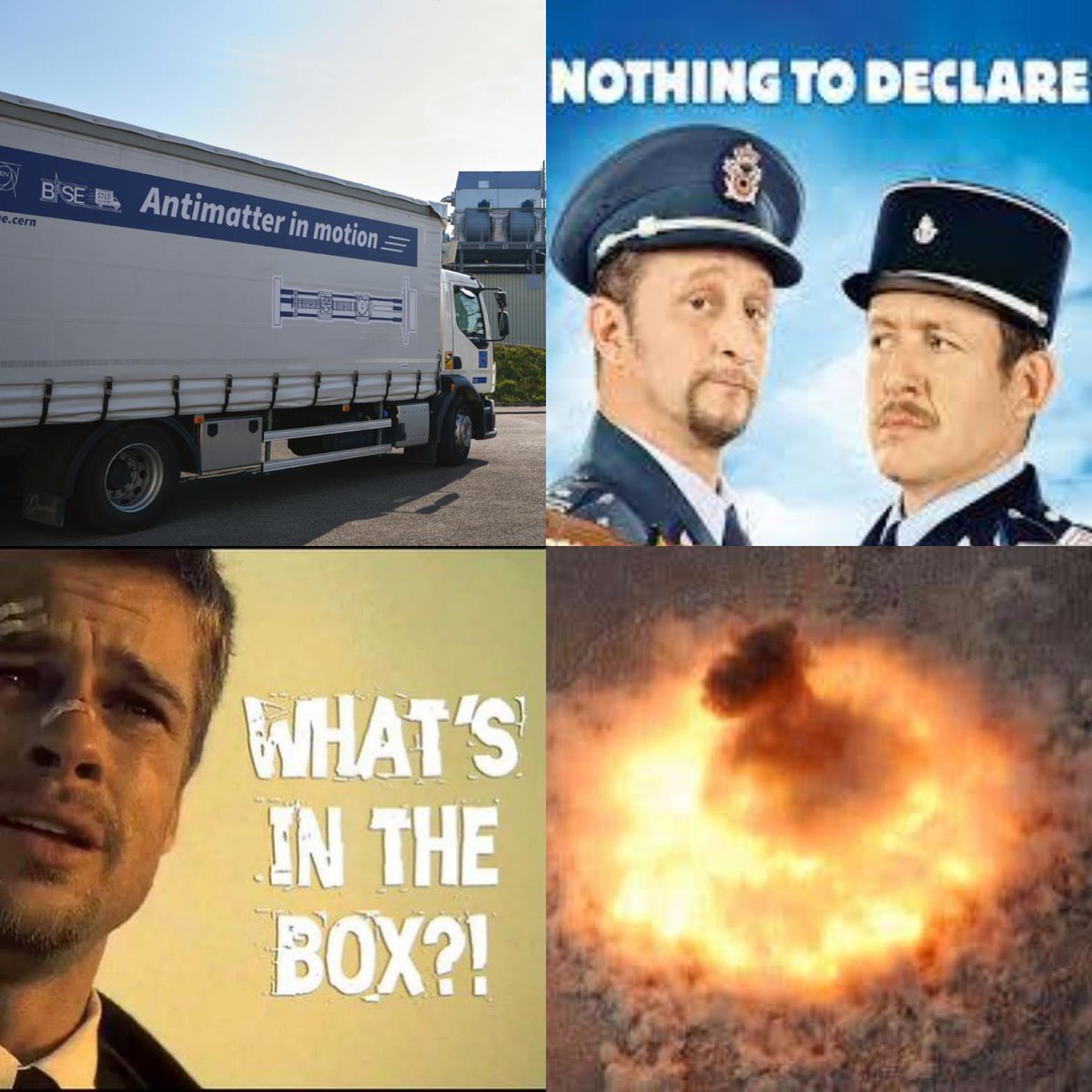 ThePhysicsMemes's tweet image. CERN plans to ship antimatter to other labs in Europe. How this is gonna end #homeworkhelp