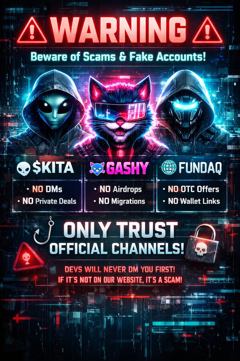 This is important.

There are fake pages, fake Telegram groups, and fake “team members” pretending to be us.

Let’s make this clear:

• We NEVER DM first
• We NEVER ask for money
• We NEVER offer private deals
• We NEVER run random airdrops in DMs
All official links are ONLY