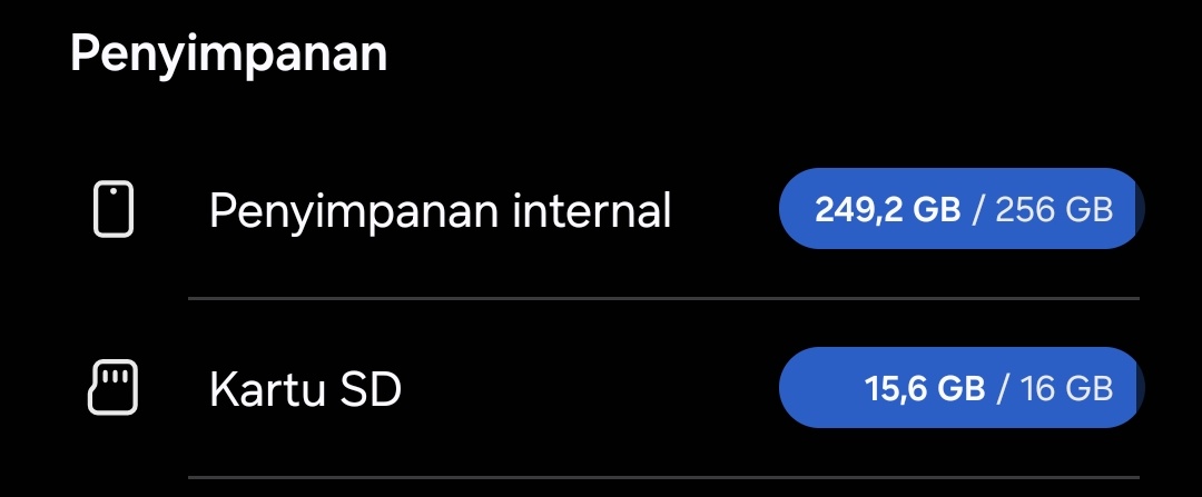 baru beli hp di september 2025.. tp ini  baru maret 2026 udh hampir penuh penyimpanannya 256gb🧎🏻‍♀️😭