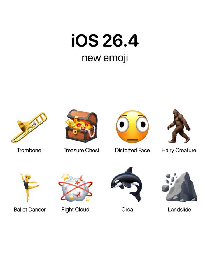 SmileyYYC's tweet photo. #Apple #iOS264 is out
New emojis #ios26.4 https://t.co/3qo1V9jOnp