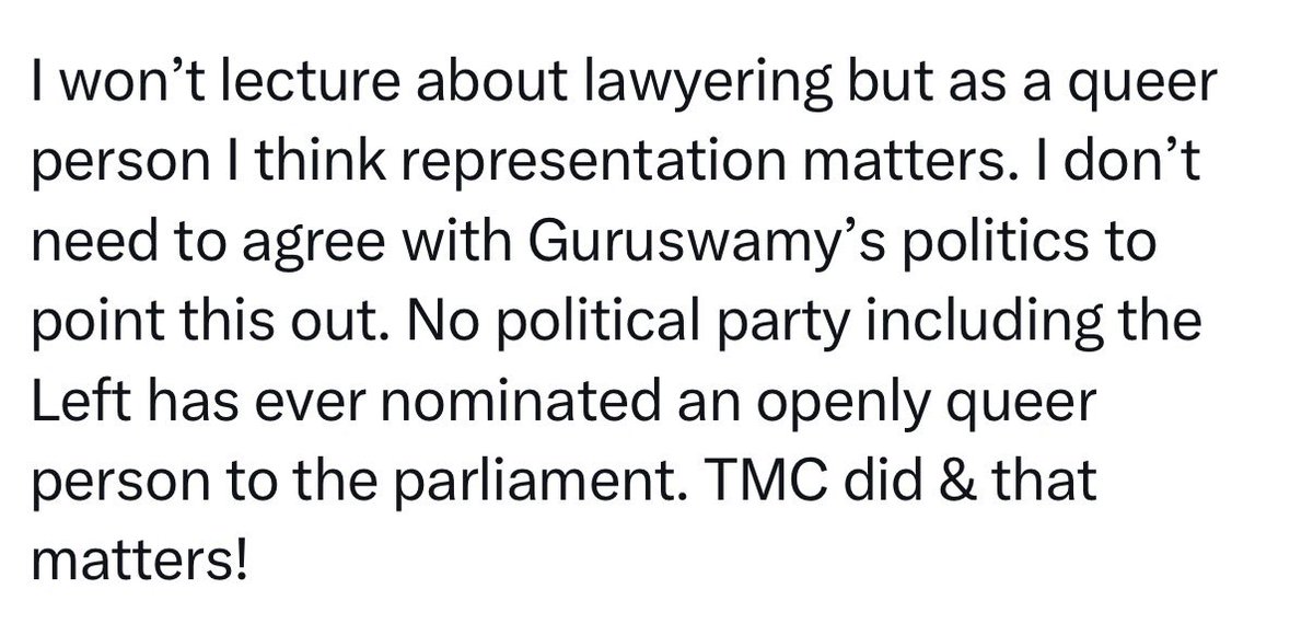 mihrchand's tweet photo. Aged like sour milk. Not a peep from said MP (oath or no oath). Did that queer representation help when laws like today's were passed, targeting trans people? Not even a statement? https://t.co/qzM5igdEcj