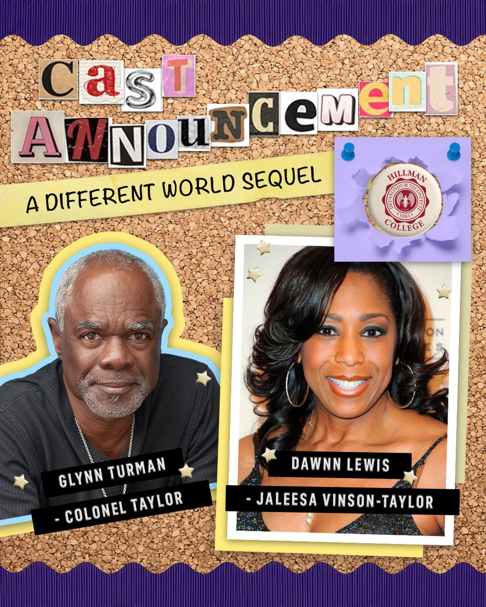 The legacy continues at Hillman 🙌🏾. Glynn Turman and Dawnn Lewis return for the A Different World sequel series.