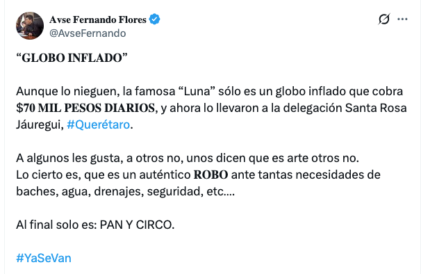 Oigan, ¿alguien ya vio si el regidor ya hizo su video desde la CDMX donde diga que "Los cierto es que es un auténtico robo".

Vaya, hasta <a href="/ClaraBrugadaM/">Clara Brugada Molina</a> ya está presumiendo el dichoso "robo". ¿Qué pasó ahí, regidor?