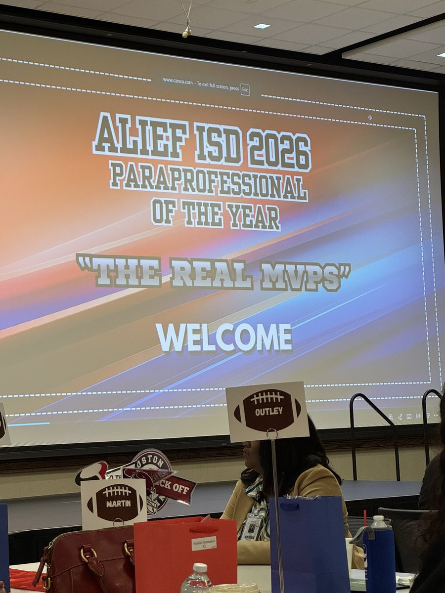 OwensInt's tweet photo. A time was had celebrating the Paraprofessionals of the Year this morning.  Mrs. Jones we are so proud of you, you are our MVP! @OwensInt @AliefISD https://t.co/NcUepKif1u
