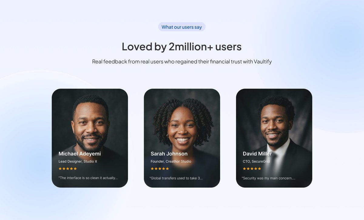 Ferannmii's tweet photo. My submission: A redesign of a Fintech landing page that Google Stitch generated https://t.co/f4HqKLg653