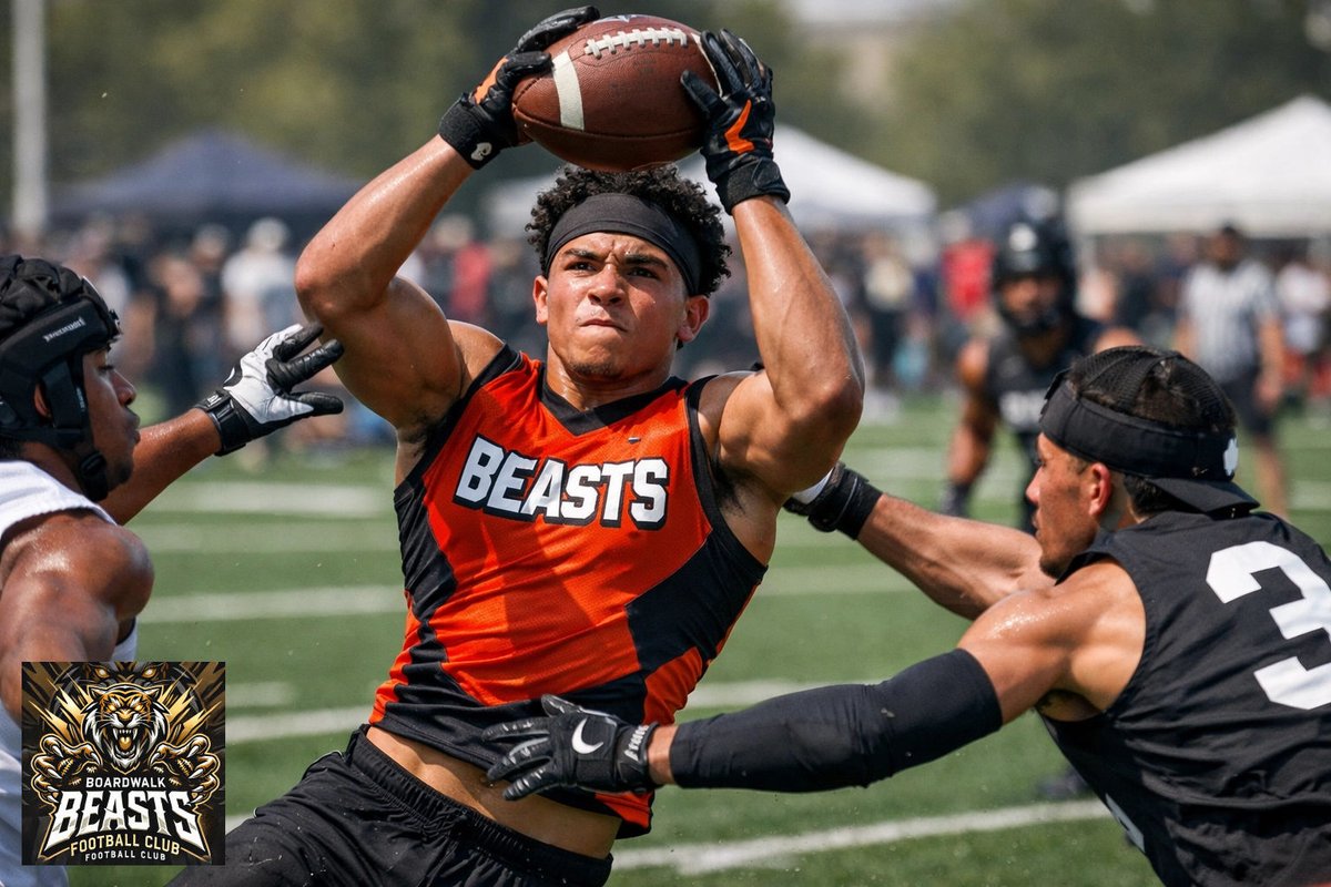coachschuman's tweet image. March/April make legends. 😤 7v7 work determines dominance. Show scouts you're D1 material at the Boardwalk Beasts Showcase. 🏈 myfootballcamps.com/schedule #Beasts For more info go to nucsports.com, boardwalkbeastsfb.com or myfootballcamps.com.