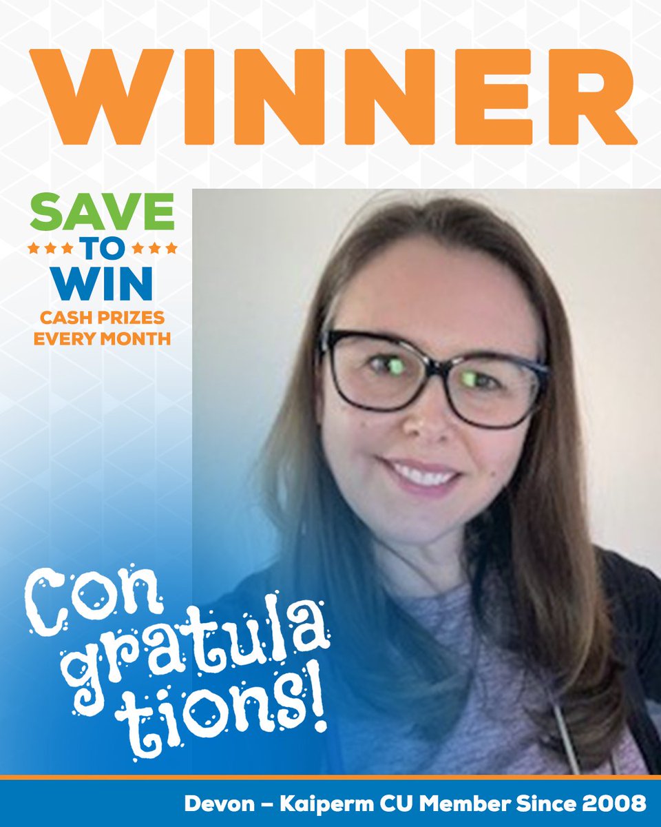 A big congratulations to Devon, a <a href="/KaipermFCU/">Kaiperm Credit Union</a> member since 2008, for winning through #SaveToWin! This program proves that smart saving habits can come with exciting rewards. 
Find out how easy it is to start saving and winning at bit.ly/2NgPxme