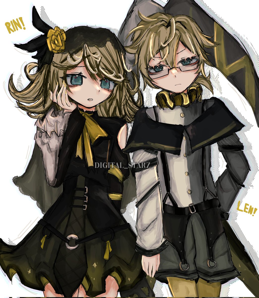 a_random_winter's tweet image. Old art again😭🙏
#vocaloid #rinandlen