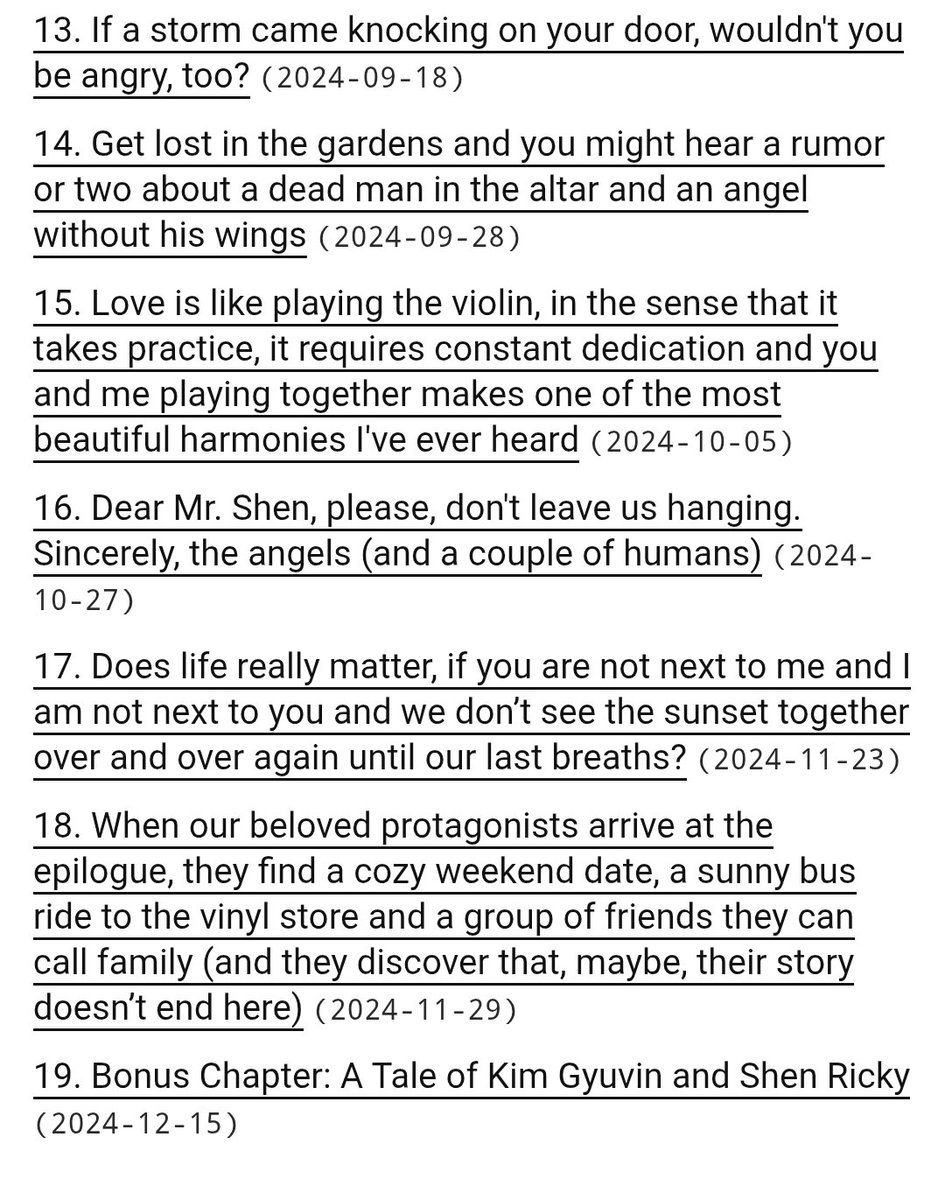 not lines from the fic per se but could ai recreate these sleep deprived, half-silly half-super-serious chapter titles? i don't think so