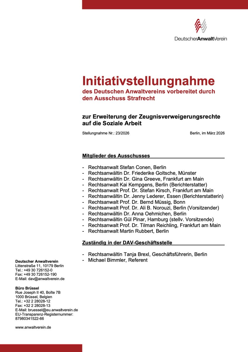 Kein Zeugnisverweigerungsrecht für die Soziale Arbeit = strukturelles Problem im Strafverfahren. Vertraulichkeit wird erwartet, aber nicht geschützt. Das schwächt Prävention, Resozialisierung – und am Ende auch die Wahrheitsfindung. §53 StPO reformieren? 
t1p.de/165gh