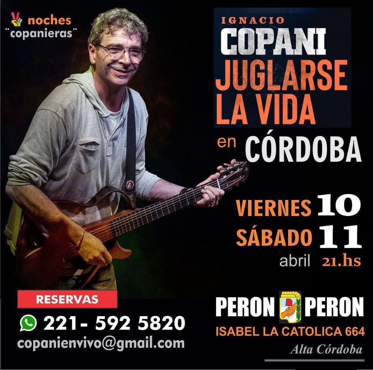 copaniprod's tweet photo. #Copani en #CORDOBACAPITAL
Vie 10 y Sab 11 - PERÓN PERÓN
Reservá ya al 2215925820 https://t.co/CkkEm7m6OE