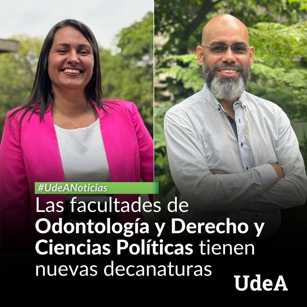 💚 El Consejo Superior Universitario, en su sesión de este martes 24 de marzo del 2026, designó a Alexandra Fernández Rojas como nueva decana para la Facultad de Derecho y Ciencias Políticas, y a Wbeimar Andrey Rivera Pérez para el mismo cargo directivo en la Facultad de