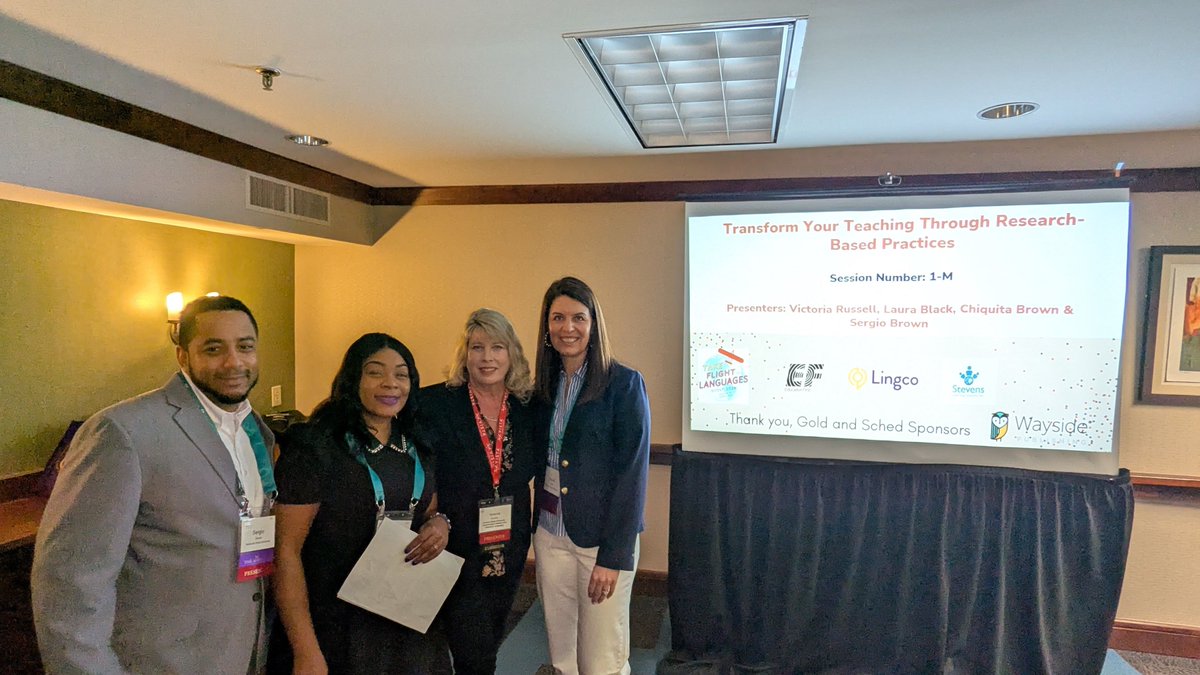 MCL_VSU's tweet photo. Big congratulations to Dr. Victoria Russell and our talented MAT students on an outstanding showing at the SCOLT conference! 🎓✨

We are so proud of Laura Black, Lina Peñuela-Rannazzisi, Sergio Brown, and Chiquita Brown for their highly successful research presentations.

#SCOLT https://t.co/imiW5kuqzA
