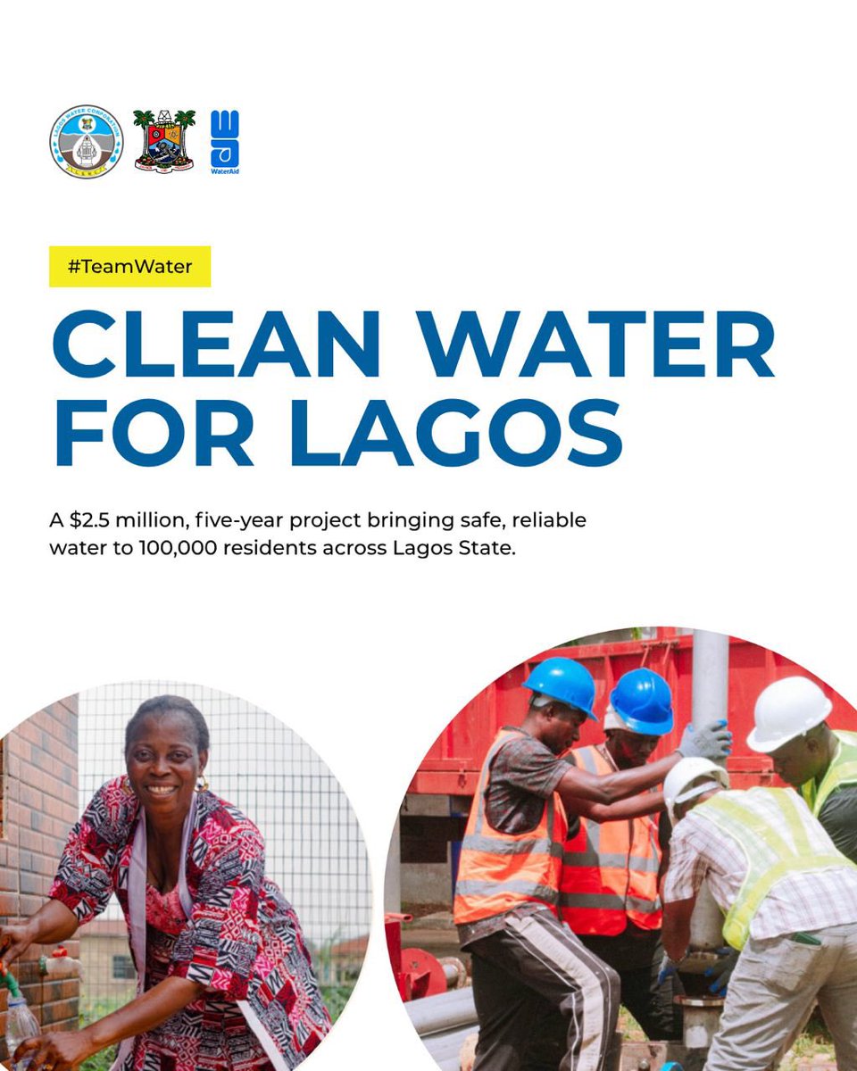Lagoswater's tweet photo. Following the successful commissioning of Akilo Waterworks in 2025, Lagos Water Corporation and @WaterAidNigeria yesterday launched #TeamWaterNigeria @teamwater — a $2.5M, 5-year project.

This initiative will rehabilitate Ojokoro Waterworks and expand the Iju–Adiyan network. https://t.co/4NFXL1gtJ0