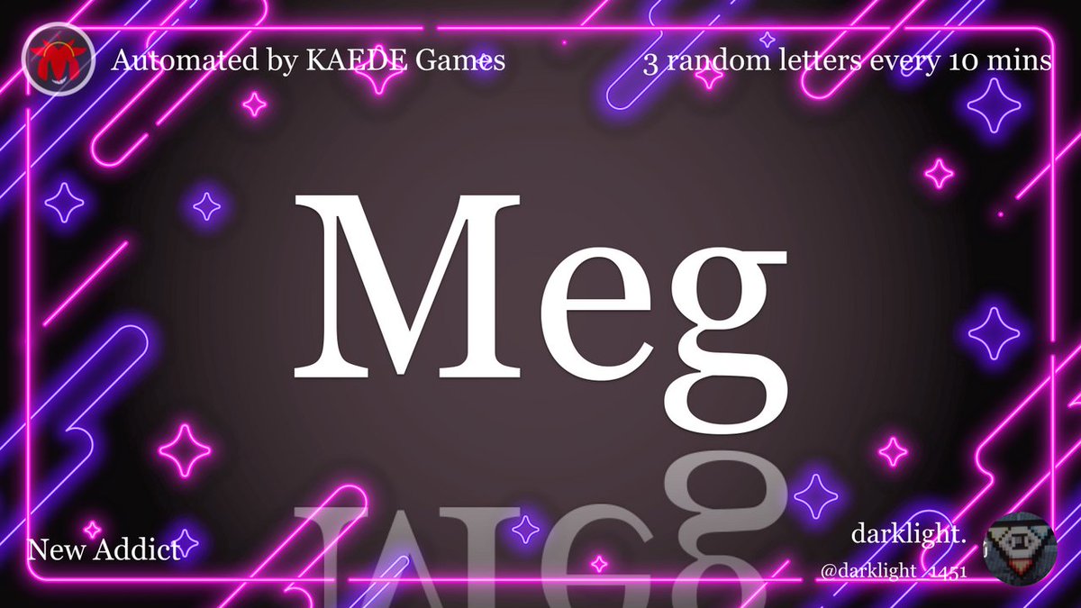 3 random letters every 10 mins tweet media