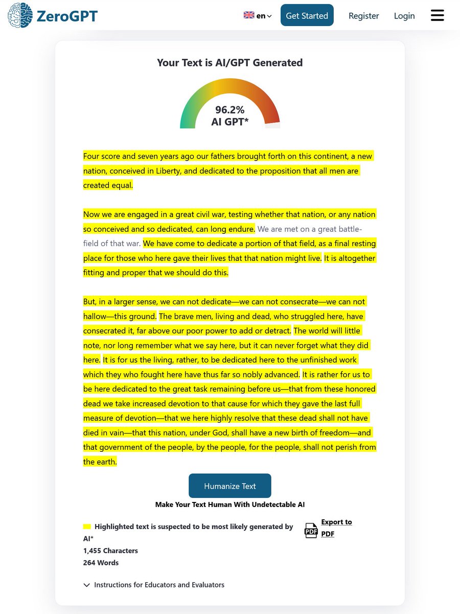 Detector result screenshot