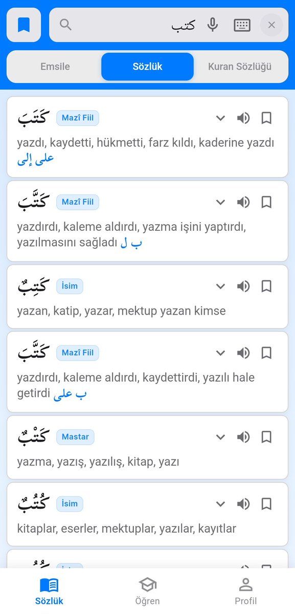 ebubekr53's tweet photo. Kavaid'e gelen yeni güncellemeyle birlikte kelimelerin anlam kısmı zenginleştirildi.
Kelimelerin muhtelif, mecazi yakın anlamları ve fiillerin harfi cerli kullanımları eklendi, iyi çalışmalar.

Kavaid arapça türkçe sözlük https://t.co/RrbtIZZscD