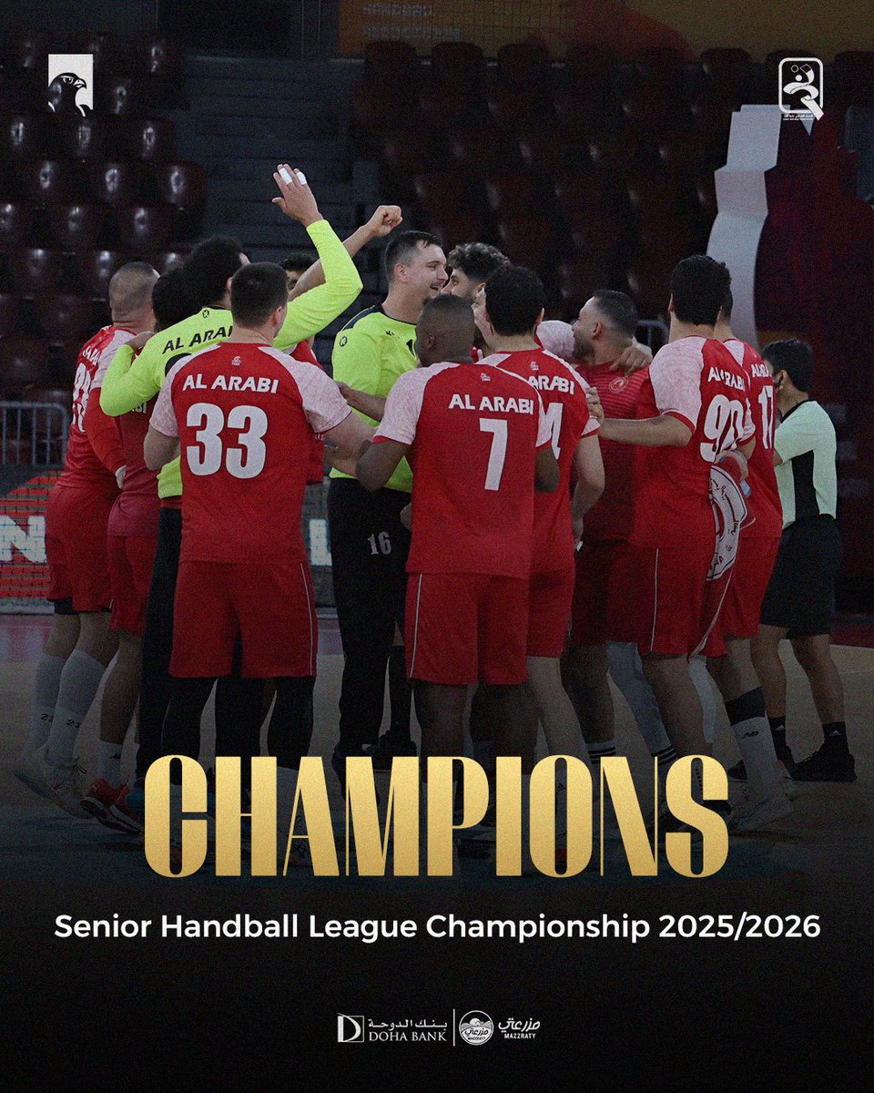 alarabi_club's tweet photo. دوري اليد .. عربـاوي! 🏆🔴⚪️

فريقنا لكرة اليد يتوج رسمياً بطلاً لدوري كرة اليد للموسم 2025/2026 للمرة الرابعة في تاريخ النادي. 

ألف مبروك يا أبطال 💪🏼

#العربي | #يد_العربي https://t.co/LEw1LPr9PP