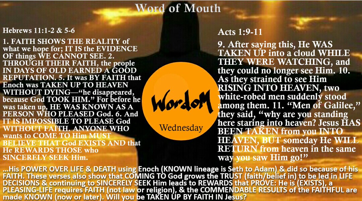 bejackson008's tweet photo. #GodMorning!!!
If somebody tried to "commend" you for JUST BELIEVING IN God WITHOUT reasonable or physical PROOF, it's an attack &amp; they don't understand God, LIFE, FAITH, or PROOF. Long before Jesus, God PROVED...

#TakenUpByFaith #UnseenToSeen #GodMorningWednesday https://t.co/BDmhq9mqb1