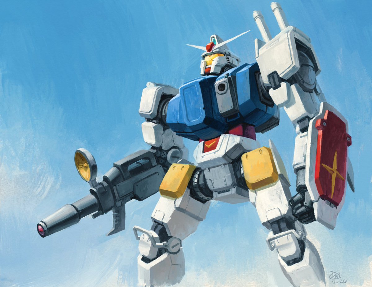 ArtsMoser's tweet image. "When the Centurion has main character energy"
some rebelle fingerpainting I didn't get around to posting last month of a amusing thought exercise of trying to concoct the  RX-78-2 and its loadout but within the framework of Battletech tech.

#mecha #battletech #mechwarrior