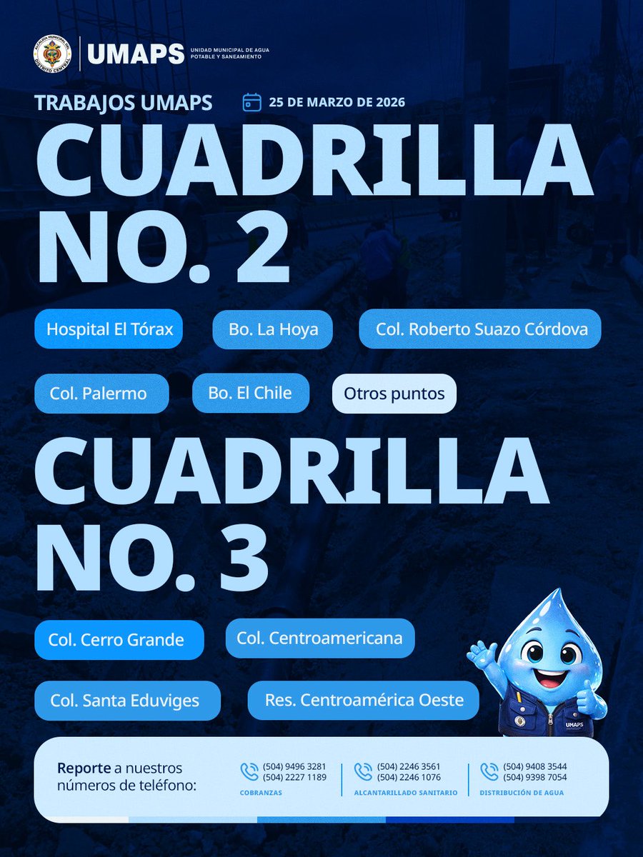 Unidad municipal de agua potable y saneamiento tweet media