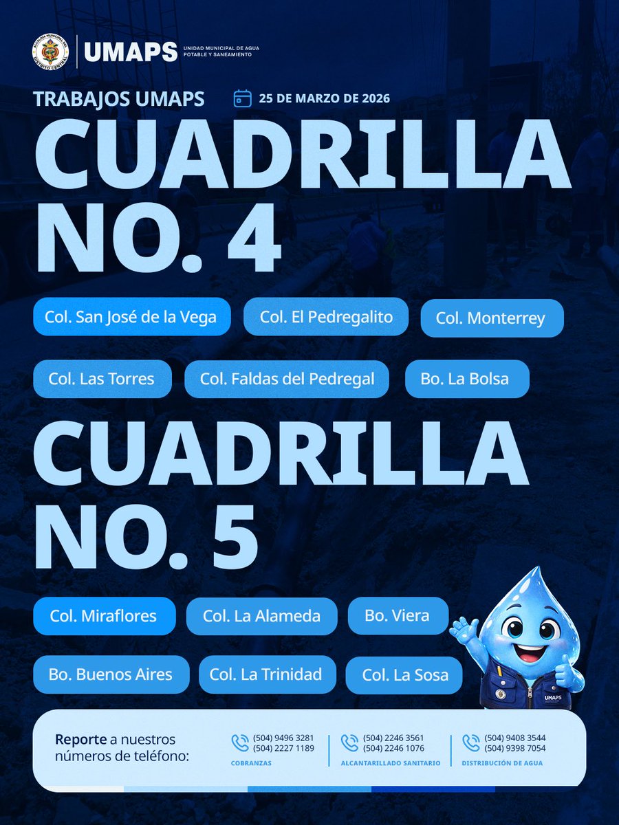 Unidad municipal de agua potable y saneamiento tweet media