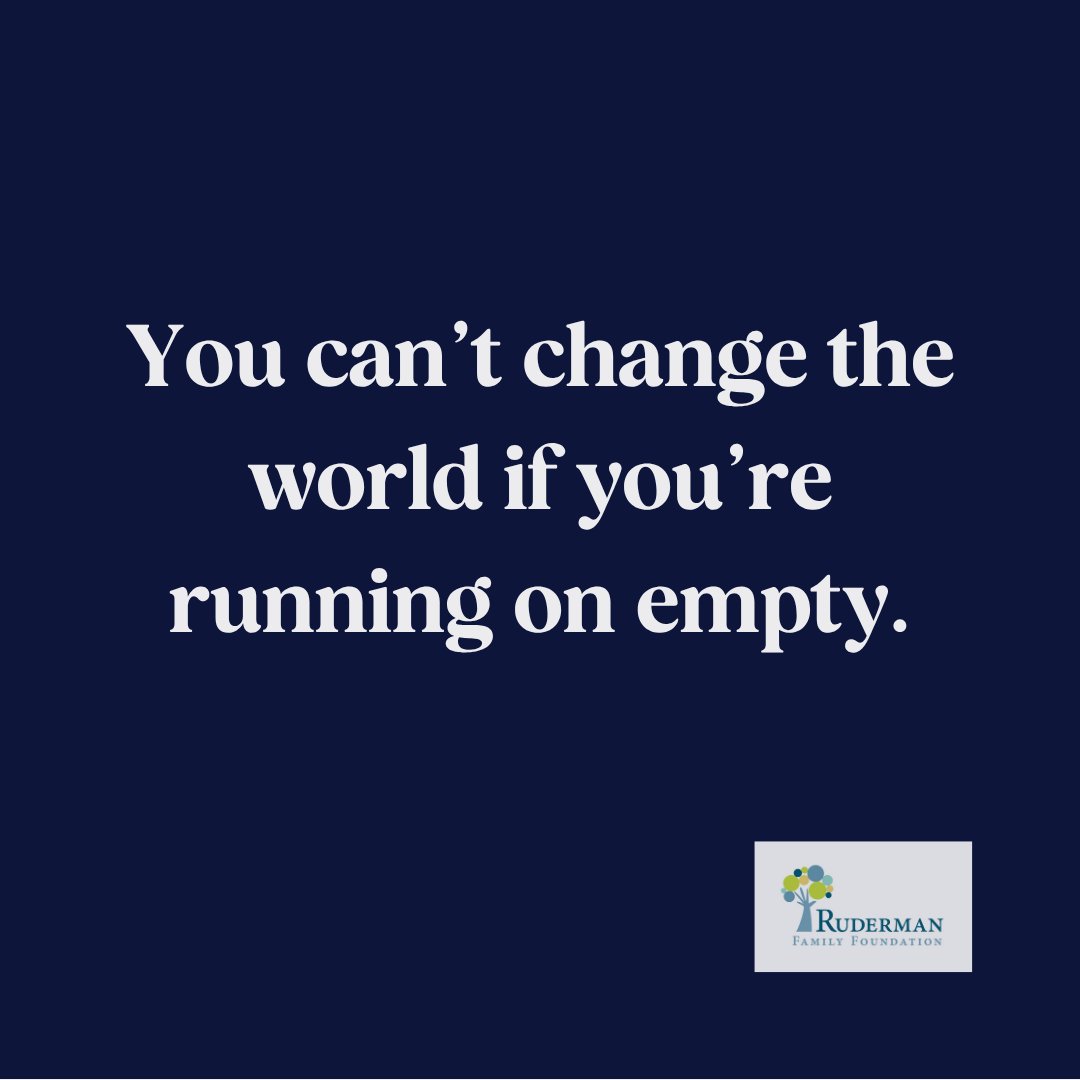 RudermanFdn's tweet image. You can't change the world if you're running on empty. Activism is a marathon, not a sprint.

As Simone Biles showed us, stepping back for your health isn't a distraction; it's a requirement for long-term success.

#Activism #MentalHealth #FindYourFight